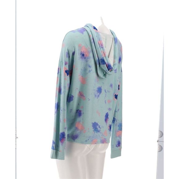 Candace Cameron Malibu Lounge 1/2 Zip Hoodie SilvSage TieDye A4732298 - Picture 4 of 9